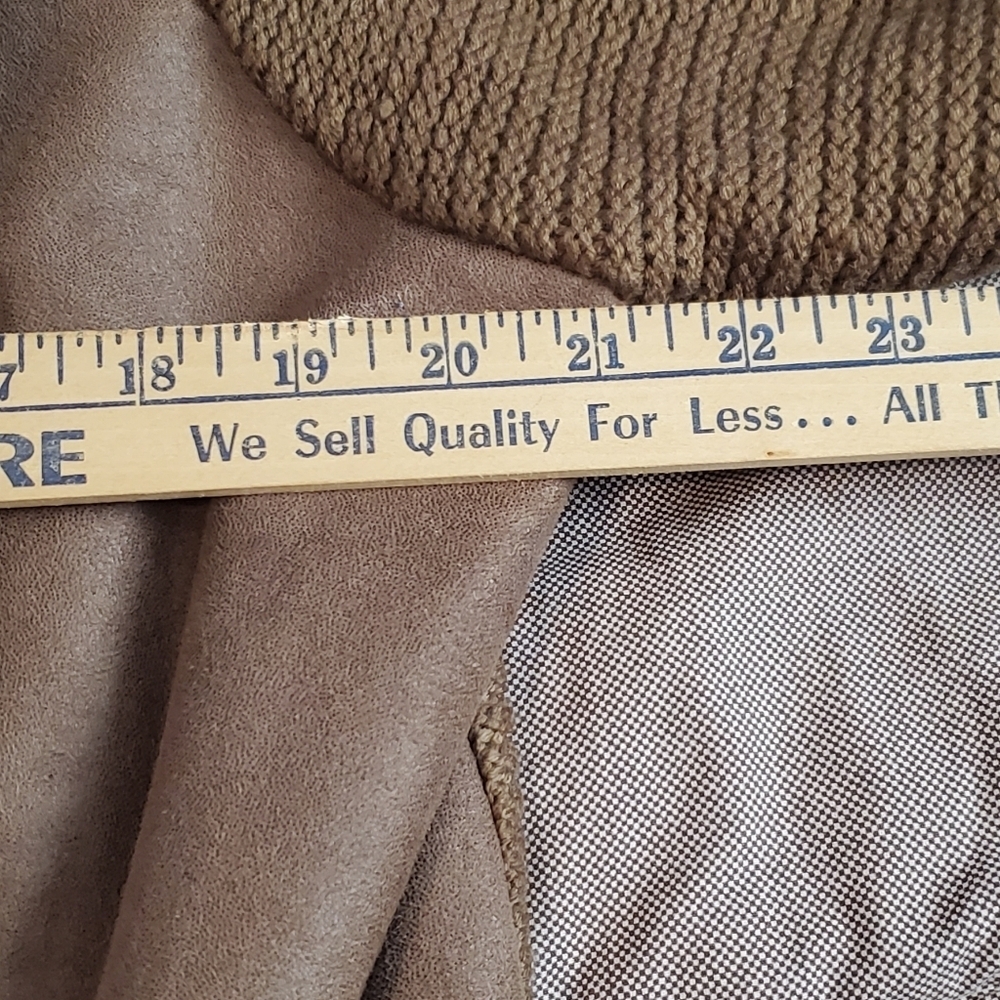 Cavalini faux suede and shearling sweater jacket coat cardigan XL western - Picture 7 of 9
